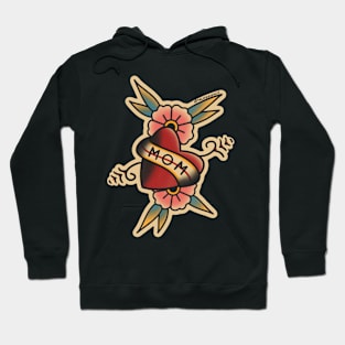 Mom Heart Traditional Tattoo Design Hoodie